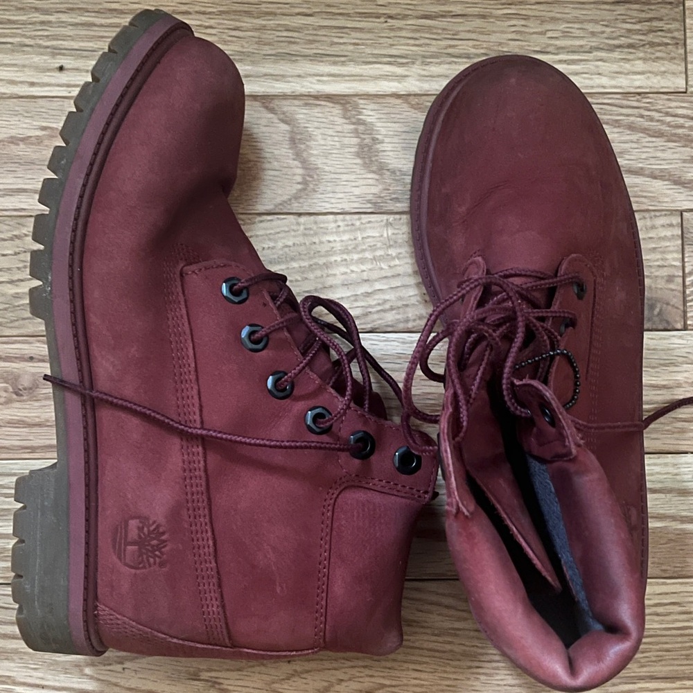 Timberland Dark Red Leather Boots